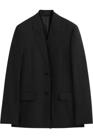 Totême Jassen, Dames, Zwart, M, Wol, Ruw Revers Blazer met Onafgewerkte Randen