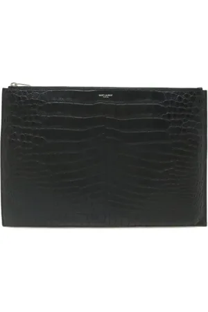 Saint Laurent Pre-owned, Dames, Zwart, ONE Size, Leer, Pre-owned Leather clutches