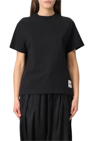 Jil Sander Tops, Dames, Zwart, S, Katoen, Multicolor T-shirt met korte mouwen