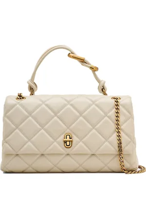 Marc Jacobs Tassen, Dames, Wit, ONE Size, Leer, Gewatteerde leren dubbele schoudertas