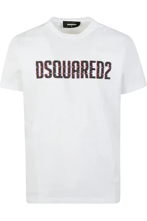 Dsquared2 Tops, Heren, Wit, 2Xl, Katoen, Cool Fit Logo T-shirt