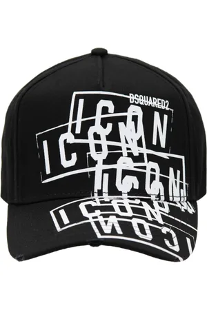 Dsquared2 Accessoires, unisex, Zwart, ONE Size, Katoen, Icon Baseballpet met gespsluiting