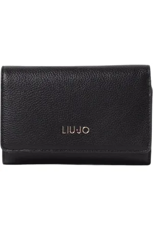 Liu Jo Accessoires, Dames, Zwart, ONE Size, Leer, Zwarte leren drievoudige portemonnee