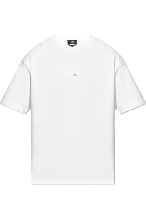A.P.C. Tops, Heren, Wit, L, Katoen, T-shirt Boxy