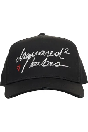 Dsquared2 Accessoires, Dames, Zwart, ONE Size, Katoen, Zwarte Baseball Cap met Uniek Logo