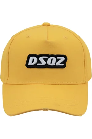 Dsquared2 Accessoires, unisex, Geel, ONE Size, Katoen, Signature Baseballpet met gespsluiting