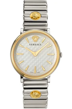 VERSACE Accessoires, Dames, Veelkleurig, ONE Size, V Circle Dameshorloge Bicolor
