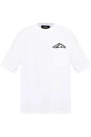 Dsquared2 Tops, Heren, Wit, M, Katoen, Iconisch Wit Jersey T-shirt