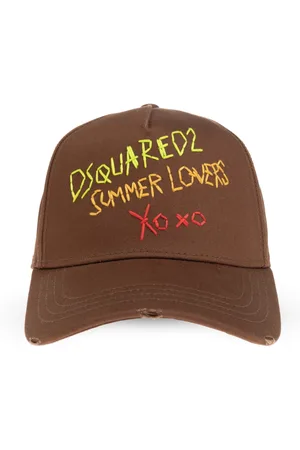 Dsquared2 Accessoires, Heren, Bruin, ONE Size, Katoen, Pet met klep capsule Zomer Liefhebbers