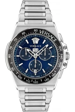 VERSACE Accessoires, Heren, Grijs, ONE Size, Chronograph Greca Extreme Chrono