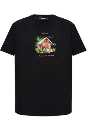 Dsquared2 Tops, Heren, Zwart, 2Xl, Katoen, Gummy Logo Regular Fit T-Shirt