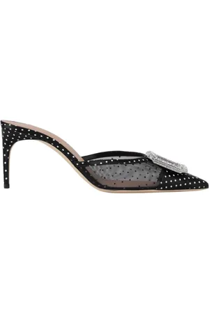 MALONE SOULIERS Schoenen, Dames, Zwart, 37 EU, Kristal Gesp Hoge Hakken