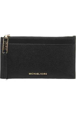 Michael Kors Accessoires, Dames, Zwart, ONE Size, Leer, Leren Portemonnee met Logo