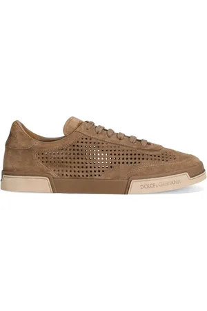 Dolce & Gabbana Schoenen, Heren, Bruin, 40 EU, Bruin Beige Oxford Sneaker Logo