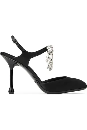Jimmy Choo Schoenen, Dames, Zwart, 40 EU, Crystal Slingback Pumps