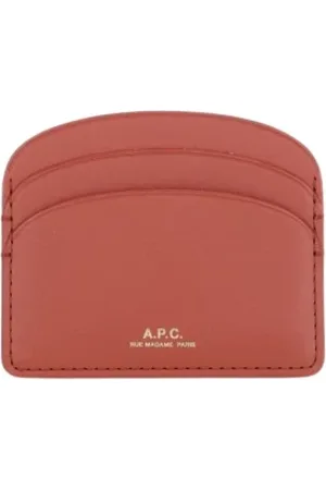 A.P.C. Accessoires, Dames, Rood, ONE Size, Leren Kaarthouder Portemonnee