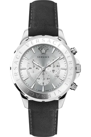 VERSACE Accessoires, Heren, Grijs, ONE Size, Heren Chronograaf Signature Horloge