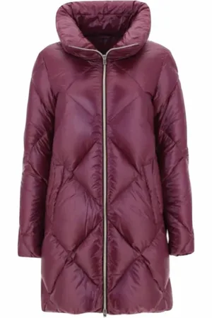 HERNO Mantels, Dames, Roze, XS, Nylon, Lichtgewicht Diamond Quilted Jack