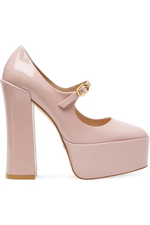 Stuart Weitzman Schoenen, Dames, Roze, 39 EU, Skyhigh 145 Mary Jane Platform Pump