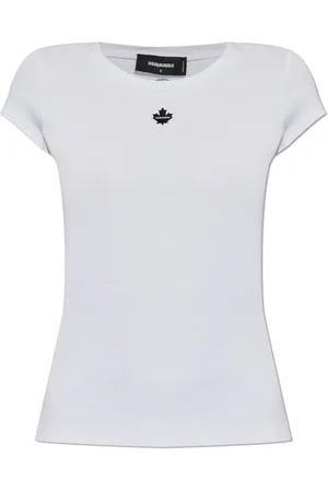 Dsquared2 Tops, Dames, Wit, XS, Katoen, Top met logo