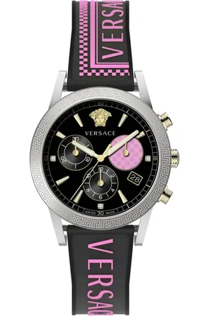 VERSACE Accessoires, Dames, Veelkleurig, ONE Size, Sport Tech Chronograaf Siliconen Horloge