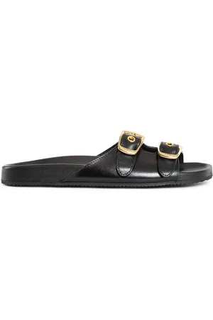 Chloé Schoenen, Dames, Zwart, 38 EU, Leer, Zwarte Kalfsleren Slippers