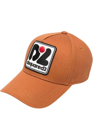Dsquared2 Accessoires, unisex, Bruin, M, Katoen, Geborduurde Logo Visor Cap