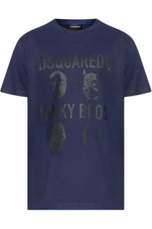 Dsquared2 Tops, Heren, Blauw, XL, Katoen, T-shirt met print