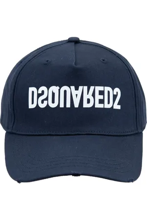Dsquared2 Accessoires, unisex, Blauw, ONE Size, Katoen, Vintage Stijl Baseball Cap met Gesp