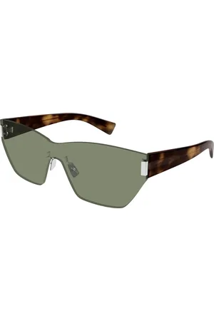 Saint Laurent Accessoires, Dames, Groen, ONE Size, Nylon, Zonnebril SL 755 in zwart