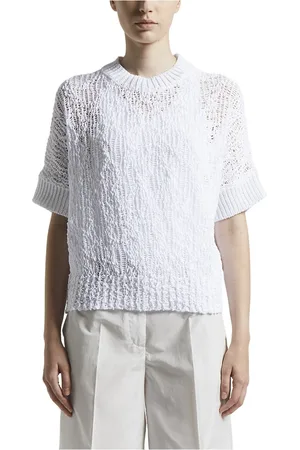 PESERICO SIGN Truien, Dames, Wit, L, Katoen, Katoenen tricot jersey