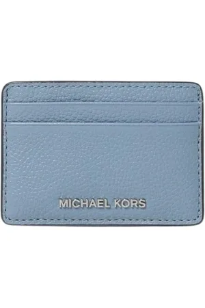 Michael Kors Accessoires, Dames, Blauw, ONE Size, Leer, Pebbled Leren Kaarthouder