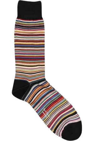 Paul Smith Ondergoed, Heren, Veelkleurig, ONE Size, Katoen, Gestreepte Crew Sokken
