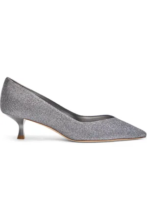 Stuart Weitzman Schoenen, Dames, Grijs, 36 EU, V-Cut Pointed-Toe Pump