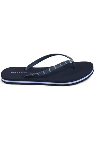 Tommy Hilfiger Schoenen, Dames, Blauw, 40 EU, Blauwe Flip Flops met Banddetail