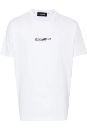 Dsquared2 Tops, Heren, Wit, XL, Katoen, Wit Jersey T-shirt met Logo Print