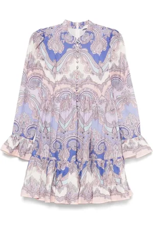 ZIMMERMANN Kleedjes, Dames, Paars, XS, Button-Up Jurk