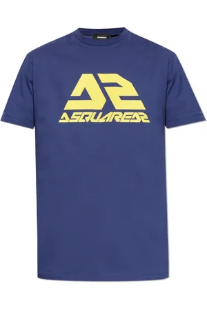 Dsquared2 Tops, Heren, Blauw, L, Katoen, T-shirt met print