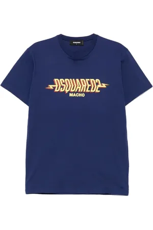 Dsquared2 Tops, Heren, Blauw, XL, Katoen, Casual T-shirt met comfortabele pasvorm