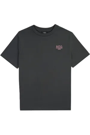 A.P.C. Tops, Heren, Grijs, 2Xl, Katoen, Biologisch Katoen T-shirt Rechte Snit