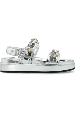 Tory Burch Schoenen, Dames, Grijs, 40 EU, Leer, Kira Sport Sandal