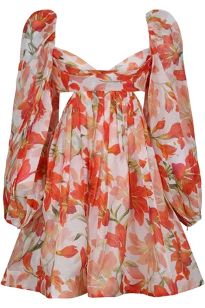 ZIMMERMANN Kleedjes, Dames, Veelkleurig, S, Katoen, Tranquillity Bloemen Mini Jurk
