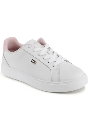 Tommy Hilfiger Schoenen, Dames, Wit, 40 EU, Leer, Witte Leren Sneakers