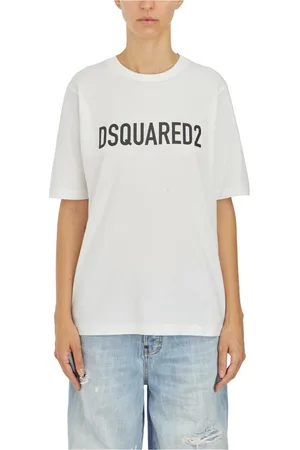 Dsquared2 Tops, Dames, Wit, XS, Katoen, Cotton Logo T-Shirt