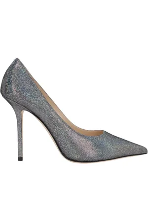 Jimmy Choo Schoenen, Dames, Grijs, 39 EU, Leer, Metallic Love Stiletto Schoenen