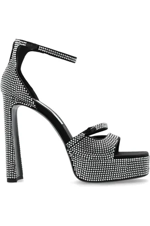 Jimmy Choo Schoenen, Dames, Zwart, 37 EU, Leer, Platform Sandalen Claressa