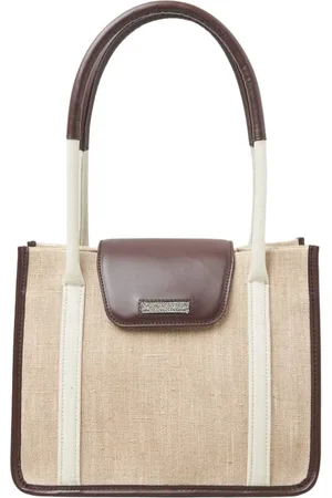 PESERICO SIGN Tassen, Dames, , ONE Size, Linnen, Tweekleurige leren en linnen handtas