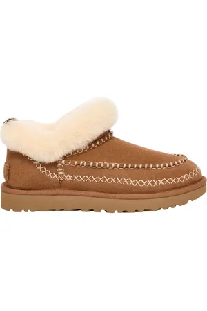 UGG Schoenen, Dames, Bruin, 38 EU, Leer, Casual Kameel Dames Enkellaarsjes