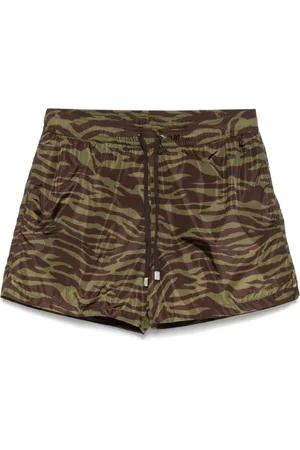 The Attico Korte broeken, Dames, Veelkleurig, S, Groen en Bruin Bermuda Shorts