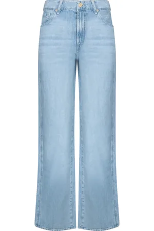 7 for all Mankind Jeans, Dames, Blauw, W26, Denim, Retro Flare Denim Jeans